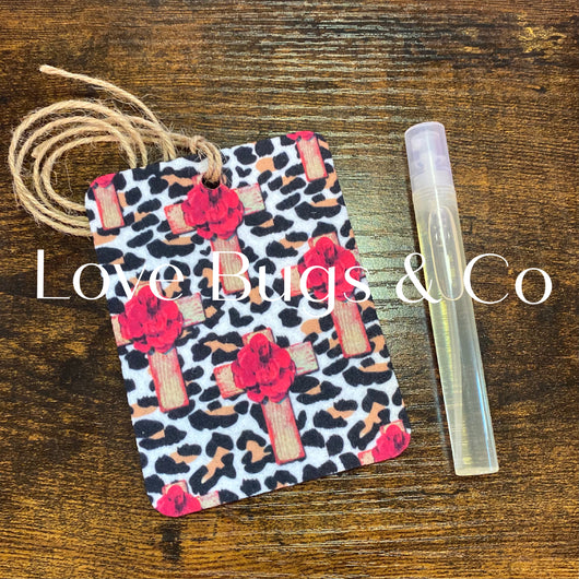 Leopard Cross Car Freshie