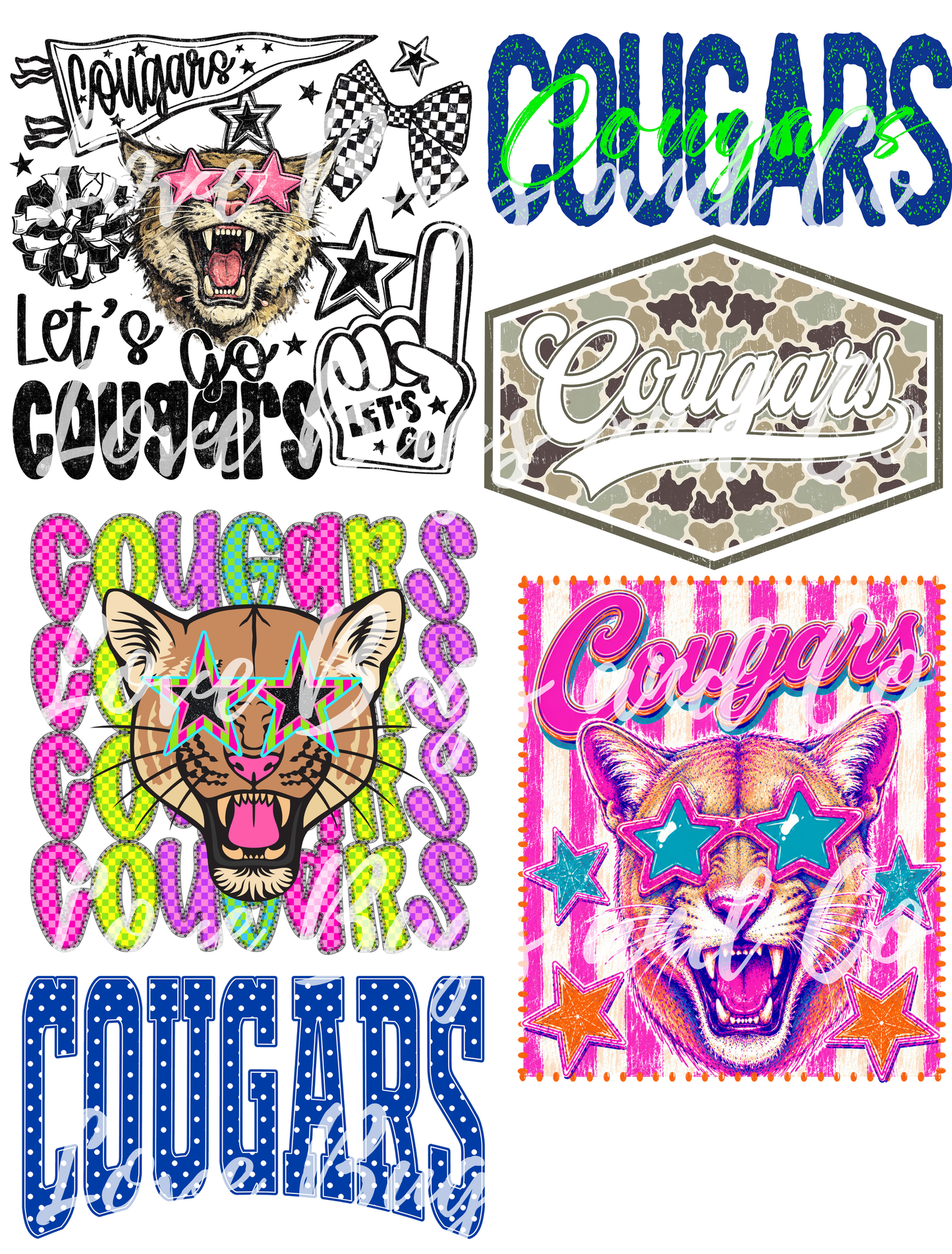 Cougars Premade Gangsheet