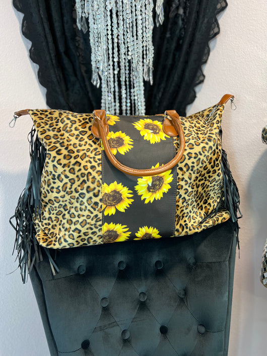 Sunflower Leopard  Weekend Bag