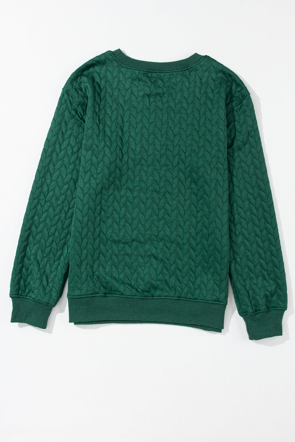 Green Merry And Bright Cable Knit Pullover Sweatshirt