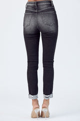 HIGH RISE VINTAGE WASHED SKINNY WITH CUFF