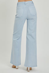 MID-RISE FLAP SLIM WIDE LEG JEANS