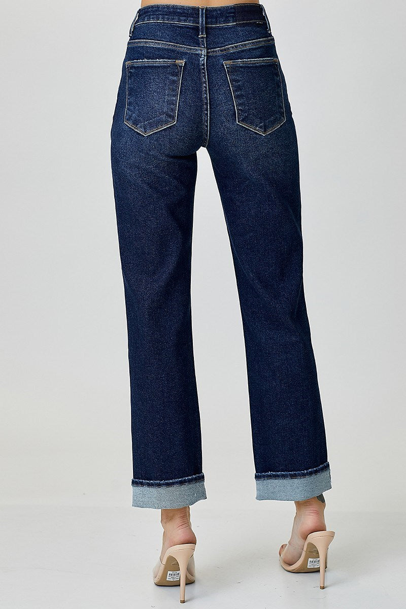 Curvy Girl HIGH RISE CROSS OVER BOYFRIEND JEANS