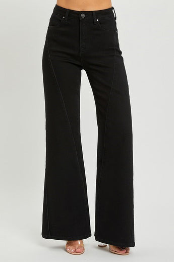 HIGH RISE TWISTED SEAM WIDE JEANS