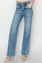 HIGH RISE ANKLE STRAIGHT JEANS