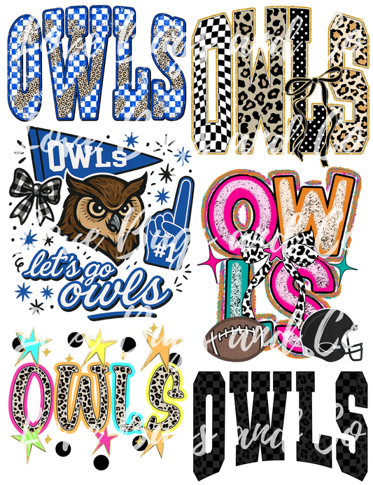 Owls Premade Gangsheet