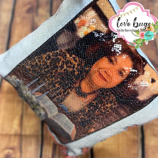 Sequin Pillow with Picture