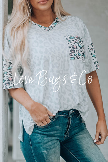 Leopard T Shirt with Slits