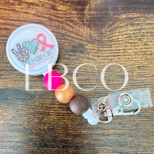 Peace Love Breast Cancer Badge Reel